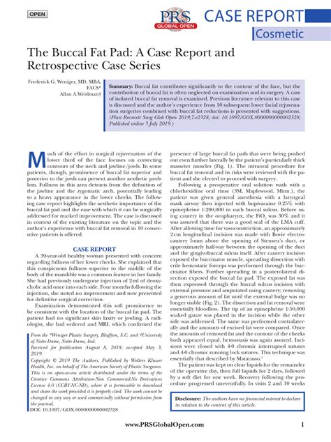 The Buccal Fat Pad: A Case Report and Retrospective Case Series.